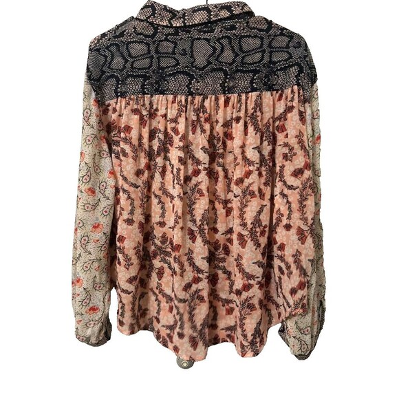Free People Dani Women’s Small Button Down Shirt Paisley Floral Pattern Top - Picture 4 of 5